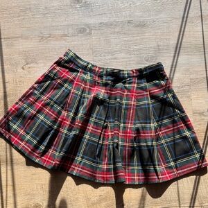Forever 21 Plaid Skater Skirt in Red, Black, and Yellow